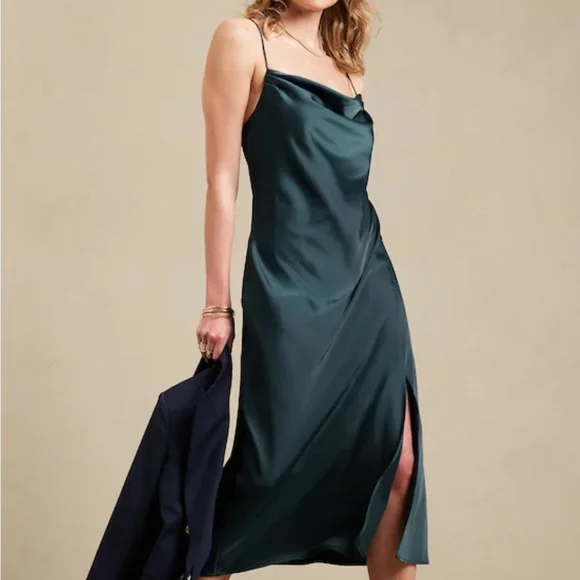 Banana Republic Factory | Dresses | Banana Republic Teal Midi Slip Dress |  Poshmark